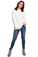 Sweter Damski Model BK038 Ecru - BE Knit BE Knit