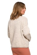 Sweter Kardigan Model BK074 Beige - BE Knit BE Knit