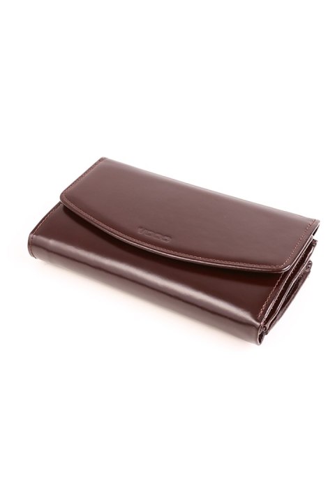 Duży skórzany portfel damski PPD6 Brown - Verosoft Verosoft