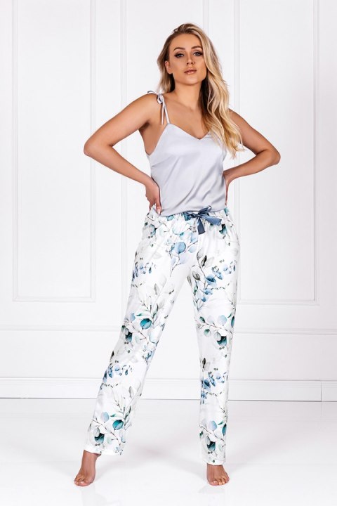 Piżama Damska Model Camila Silver/ Off White - Momenti Per Me Momenti Per Me Piżama Damska Model Camila Silver/ Off White - Momenti Per Me Momenti Per Me
