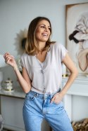 Bluzka Model M298 Grey/Lila/Lurex - La Aurora La Aurora