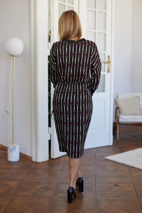 Sukienka Model M399 Lurex/Black/Beige/Red - La Aurora La Aurora Sukienka Model M399 Lurex/Black/Beige/Red - La Aurora La Aurora