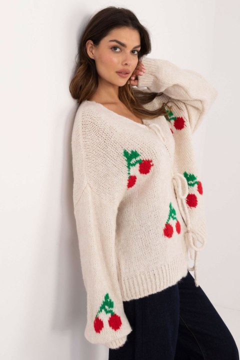 Sweter Damski Model MI-SW-2910.62 Light Beige - Italy Moda Italy Moda Sweter Damski Model MI-SW-2910.62 Light Beige - Italy Moda Italy Moda