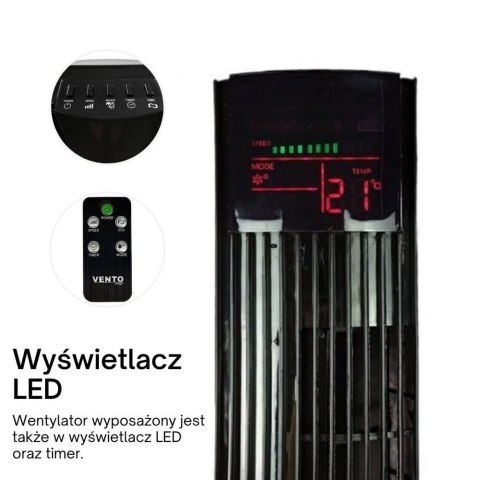 Wentylator Kolumnowy Vento 117 cm 45W z Pilotem Czarny LEAN Toys Wentylator Kolumnowy Vento 117 cm 45W z Pilotem Czarny LEAN Toys