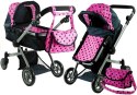Wózek dla lalek Alice Głęboki, Spacerówka 2w1 Alice