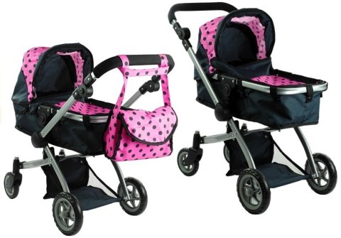 Wózek dla lalek Alice Głęboki, Spacerówka 2w1 Alice