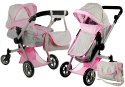 Wózek dla lalek Alice Głęboki, Spacerówka 2w1 Alice
