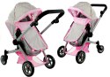 Wózek dla lalek Alice Głęboki, Spacerówka 2w1 Alice