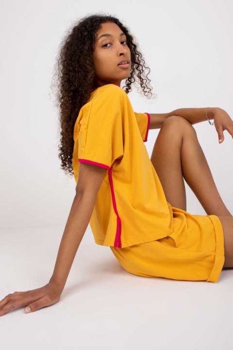 Spodnie Komplet Model RV-KMPL-7928.31X Dark Yellow - Rue Paris Rue Paris Spodnie Komplet Model RV-KMPL-7928.31X Dark Yellow - Rue Paris Rue Paris