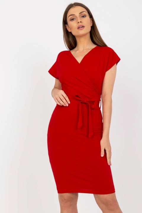 Sukienka Model RV-SK-8018.91 Red - Rue Paris Rue Paris Sukienka Model RV-SK-8018.91 Red - Rue Paris Rue Paris