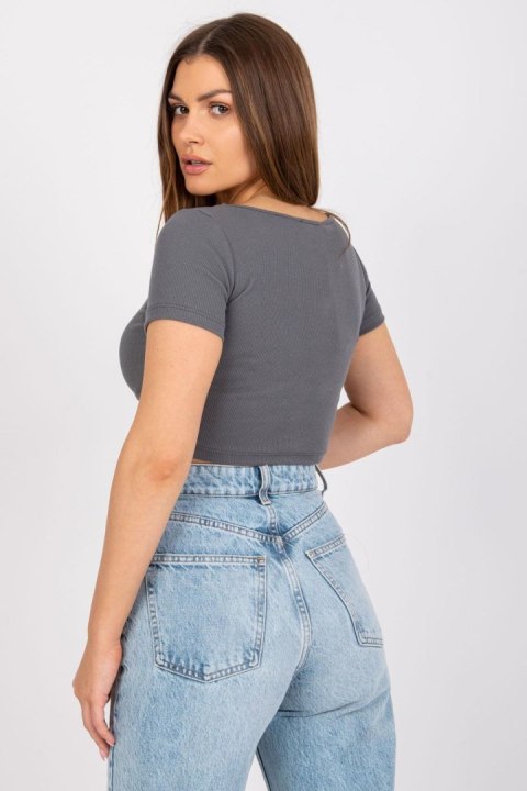 T-shirt Damski Model RV-TS-7537.52 Dark Grey - Rue Paris Rue Paris T-shirt Damski Model RV-TS-7537.52 Dark Grey - Rue Paris Rue Paris