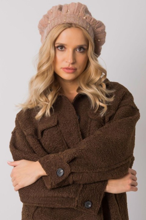 Czapka damska Model AT-CZ-DM-39055 Dark Beige - AT AT