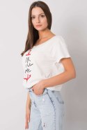 T-shirt Damski Model FA-TS-7196.74P Ecru - Fancy Fancy
