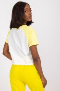T-shirt Damski Model FA-TS-7708.44 White/Yellow - Fancy Fancy