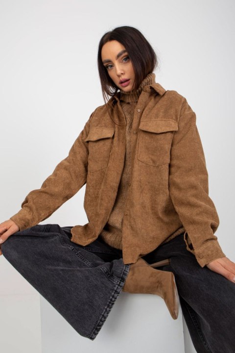 Koszula Damska Model EM-KS-K5041.30 Camel - EM EM Koszula Damska Model EM-KS-K5041.30 Camel - EM EM