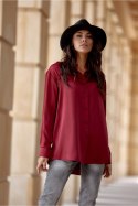 Koszula Damska Model Tessa BOR BLU0185 Bordo - Roco Fashion Roco Fashion