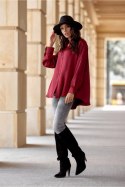 Koszula Damska Model Tessa BOR BLU0185 Bordo - Roco Fashion Roco Fashion