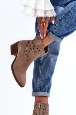 Botki Model DA SN622-20 Dark Beige Zamsz - Step in style Step in style