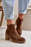 Botki Model Velarilla KE221 Dark Brown - Step in style Step in style