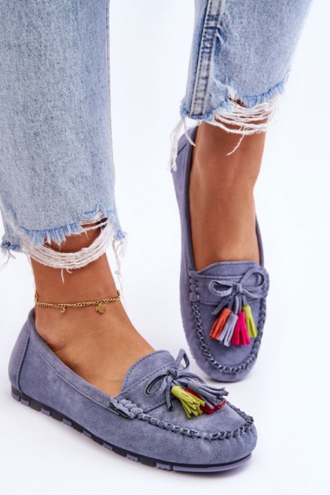 Mokasyny Model Dorine GS37 Blue - Step in style Step in style Mokasyny Model Dorine GS37 Blue - Step in style Step in style