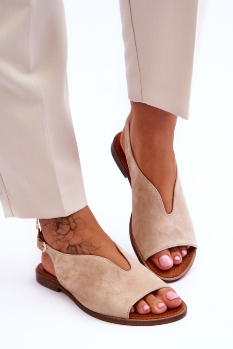 Sandały Model Lewski Shoes 3220/X Beige Zamsz - Step in style Step in style