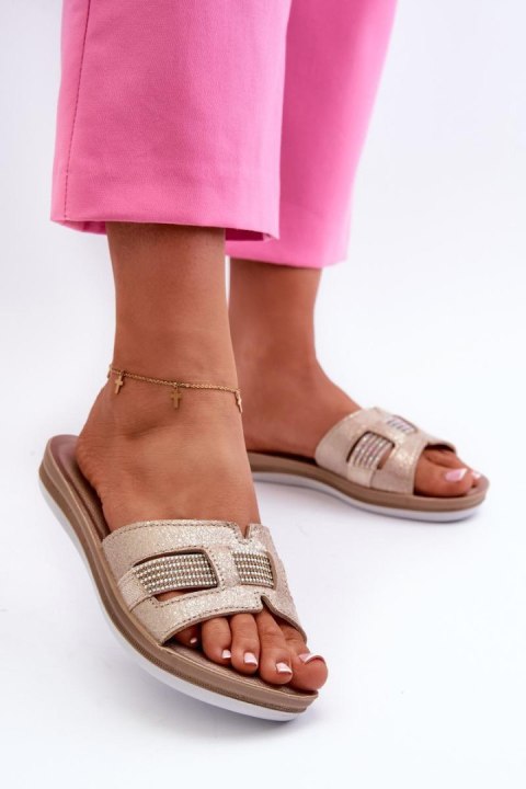 Sandał Klapki Model Inblu BA000050 Gold - Step in style Step in style Sandał Klapki Model Inblu BA000050 Gold - Step in style Step in style