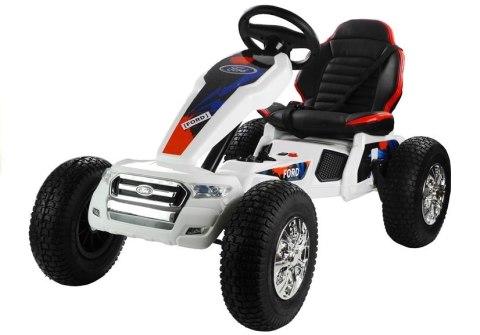 Gokart na Akumulator DK-G01 Biały LEAN CARS