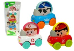 Zestaw Autek Dla Dziecka 3 elementy Policja Straż Pogotowie LEAN Toys
