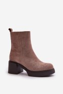Botki Model Meriluna YK39P Dark Beige - Step in style Step in style