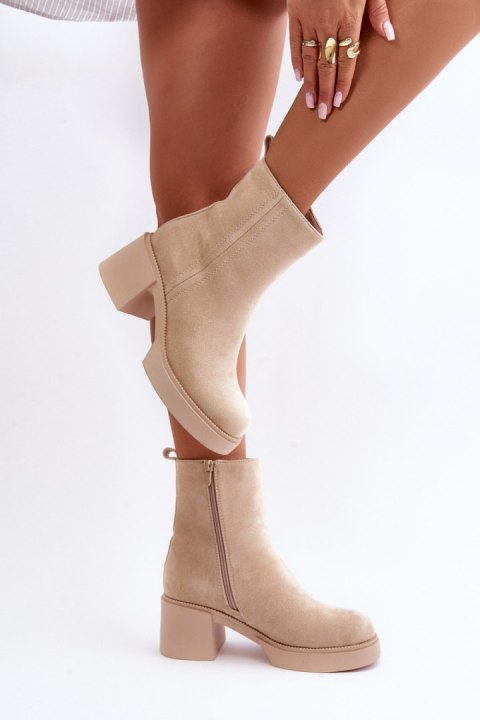 Botki Model Meriluna YK39P Light Beige - Step in style Step in style