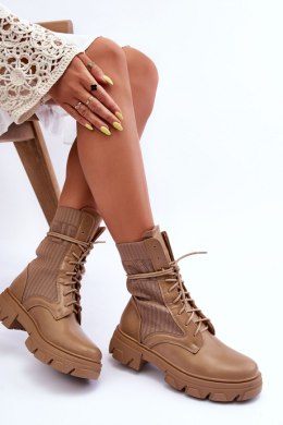 Botki Workery Model Marlissa A9513 Dark Beige - Step in style Step in style