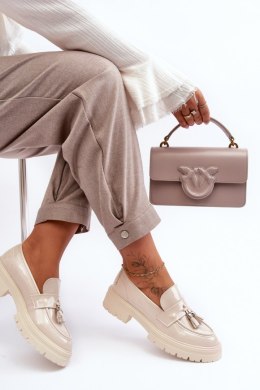 Półbuty Model Velenase YL189 Light Beige Lakier - Step in style Step in style