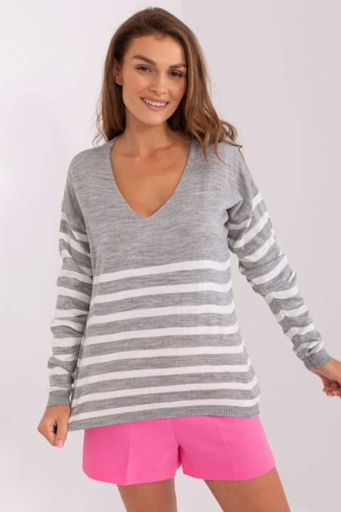 Sweter Damski Model BA-BZ-2201.62P Grey - Badu Badu Sweter Damski Model BA-BZ-2201.62P Grey - Badu Badu