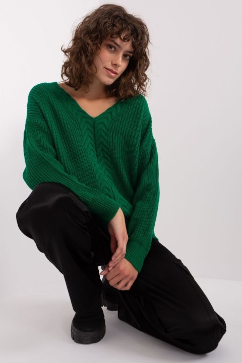 Sweter Damski Model BA-SW-8028.36P Dark Green - Badu Badu Sweter Damski Model BA-SW-8028.36P Dark Green - Badu Badu