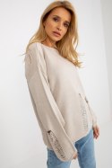Sweter Damski Model BA-SW-8043.03 Beige - Badu Badu Sweter Damski Model BA-SW-8043.03 Beige - Badu Badu