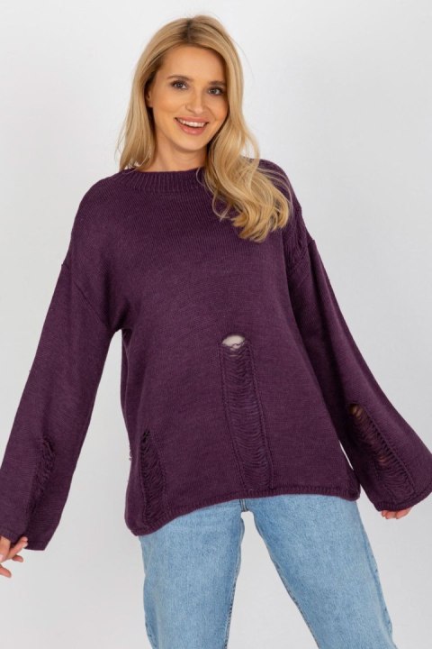 Sweter Damski Model BA-SW-8043.03 Dark Violet - Badu Badu Sweter Damski Model BA-SW-8043.03 Dark Violet - Badu Badu