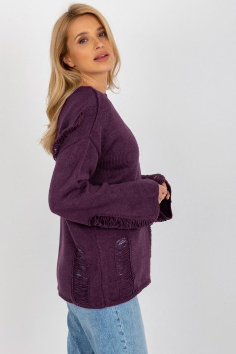 Sweter Damski Model BA-SW-8043.03 Dark Violet - Badu Badu Sweter Damski Model BA-SW-8043.03 Dark Violet - Badu Badu