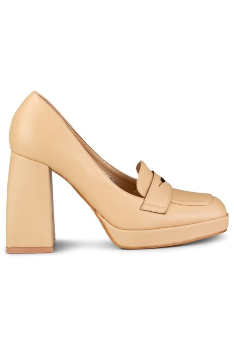 Czółenka Model M046NU Beige - PRIMO PRIMO Czółenka Model M046NU Beige - PRIMO PRIMO