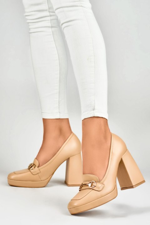 Czółenka Model M047-NU Beige - PRIMO PRIMO Czółenka Model M047-NU Beige - PRIMO PRIMO