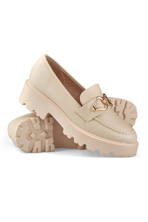 Półbuty Model B2733BE Beige - PRIMO PRIMO Półbuty Model B2733BE Beige - PRIMO PRIMO