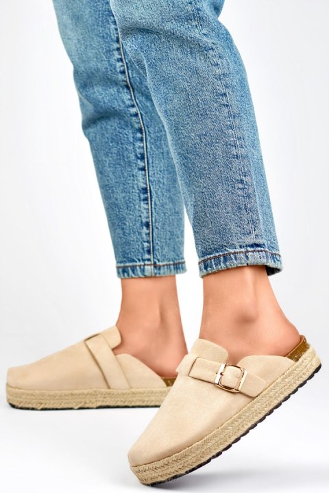 Sandał Klapki Model DM802BE Beige - PRIMO PRIMO Sandał Klapki Model DM802BE Beige - PRIMO PRIMO