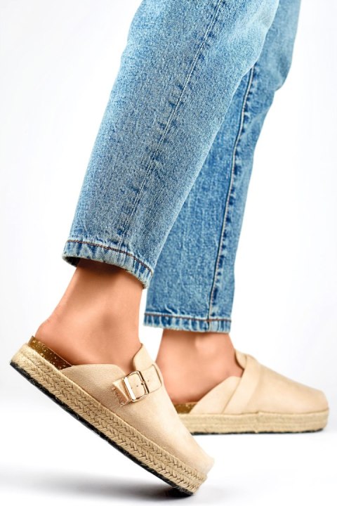 Sandał Klapki Model DM802BE Beige - PRIMO PRIMO Sandał Klapki Model DM802BE Beige - PRIMO PRIMO