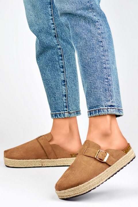 Sandał Klapki Model DM802KH Light Brown - PRIMO PRIMO Sandał Klapki Model DM802KH Light Brown - PRIMO PRIMO