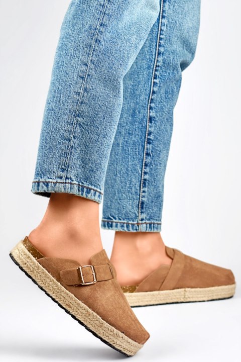 Sandał Klapki Model DM802KH Light Brown - PRIMO PRIMO Sandał Klapki Model DM802KH Light Brown - PRIMO PRIMO
