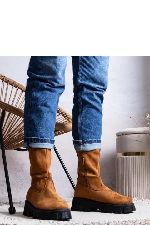 Brązowe botki na platformie Conco - Solea Solea