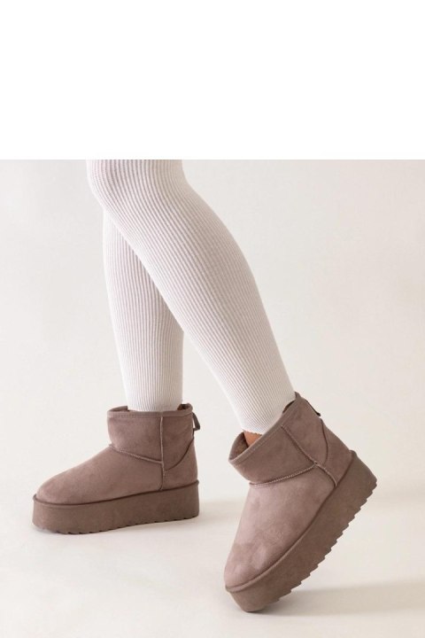 Ciemnobeżowe casualowe śniegowce na wysokiej platformie Thaisa - Solea Solea