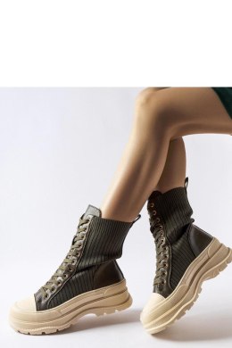 Ciemnozielone botki jasna gruba podeszwa Vitto - Solea Solea