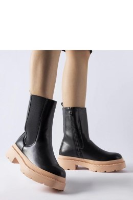 Czarne botki na jasnoróżowej podeszwie Garden - Solea Solea