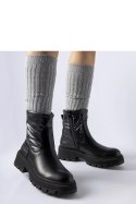 Czarne botki z ozdobną cholewką Garrett - Solea Solea