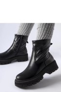 Czarne botki z ozdobną cholewką Garrett - Solea Solea